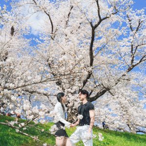 Kyoto couple photoshoot spring